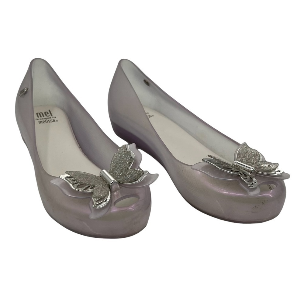 Mini Melissa Pearly Lilac Ultragirl Fly Ballet Flats Size 2 Girl’s